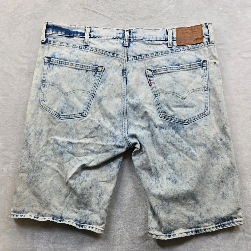 Levi's Shorts Mens 40 Blue Cotton‎ Blend Acid Wash Denim 502 Regular Taper 11